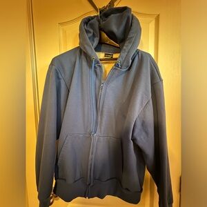 Thermal zip up hoodie size XL blue.